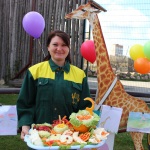Жирафу на День рождения подарили фруктово-овощной пирог